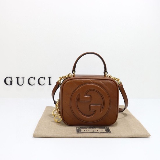 Replicas Gucci Blondie Bolso con Asa Superior 744434 Marrón Baratos