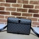 Replicas Bolso bandolera Gucci GG con G entrelazada 745679 Negro Baratos