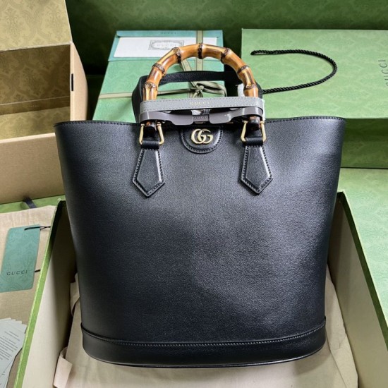 Replicas Bolso Tote Mediano Gucci Diana 750394 Negro Baratos