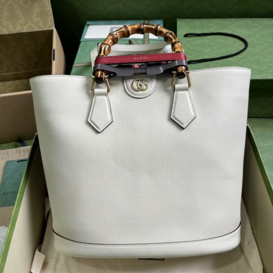 Replicas Bolso Tote Mediano Gucci Diana 750394 Blanco Baratos