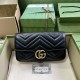 Replicas Gucci GG Marmont Mini Card Case Chain Wallet 751526 Negro Baratos