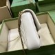 Replicas Gucci GG Marmont Mini Card Case Chain Wallet 751526 Blanco Baratos