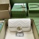 Replicas Gucci GG Marmont Mini Card Case Chain Wallet 751526 Blanco Baratos