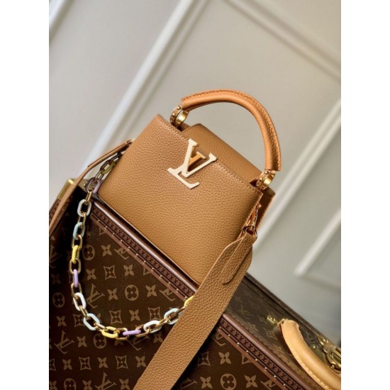 Replicas Louis Vuitton Minibolso Capucines M21798 Marrón Baratos