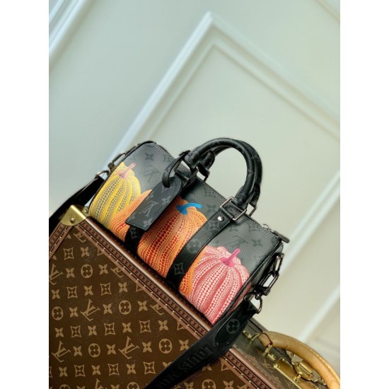 Replicas Bolso Louis Vuitton LV x YK Keepall 25 Monogram Eclipse M46437 Baratos