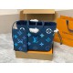 Replicas Bolso Louis Vuitton Neverfull MM M46514 Monogram Empreinte Azul Baratos