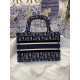 Replicas Christian Dior Mini Book Tote Bag Dior Oblique Bordado Terciopelo Azul Baratos