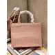 Replicas Christian Dior Small Book Tote Bag Bordado Cannage Rosa Baratos