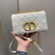 Replicas Bolso Christian Dior Caro pequeño Cannage piel de becerro blanco Baratos