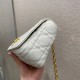 Replicas Bolso Christian Dior Caro pequeño Cannage piel de becerro blanco Baratos