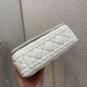 Replicas Bolso Christian Dior Caro pequeño Cannage piel de becerro blanco Baratos