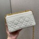 Replicas Bolso Christian Dior Caro pequeño Cannage piel de becerro blanco Baratos