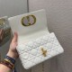 Replicas Bolso Christian Dior Caro pequeño Cannage piel de becerro blanco Baratos