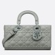 Replicas Bolso Christian Dior Lady D-Joy Piel de becerro con motivo de rombos Gris Baratos