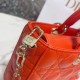 Replicas Bolso Christian Dior Lady D-Joy Cannage Cordero Naranja Baratos