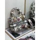 Replicas Bolso Christian Dior Medium Lady D-Lite Jardin Botanique Bordado Blanco Baratos