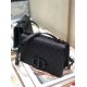 Replicas Christian Dior Bolso con cadena 30 Montaigne Piel de cordero trenzada Negro Baratos