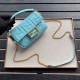 Replicas Bolso Fendi Mini Baguette con motivo FF azul Baratos