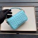 Replicas Bolso Fendi Mini Baguette con motivo FF azul Baratos