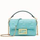 Replicas Bolso Fendi Mini Baguette con motivo FF azul Baratos