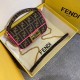 Replicas Minibolso Baguette Fendi Tejido FF con ribete fucsia Baratos