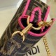 Replicas Minibolso Baguette Fendi Tejido FF con ribete fucsia Baratos