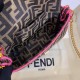 Replicas Minibolso Baguette Fendi Tejido FF con ribete fucsia Baratos