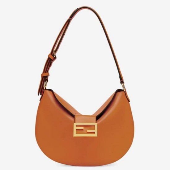 Replicas Bolso Hobo Fendi Small Croissant Marrón Baratos