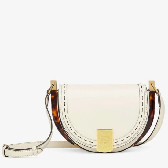 Replicas Bolsa de sillín Fendi Moonlight blanca Baratos