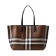 Replicas Burberry Checked Tote Bag Café Oscuro Baratos