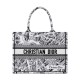 Replicas Christian Dior Medium Dior Book Tote bordado Plan de Paris bolso negro/blanco Baratos