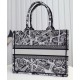 Replicas Christian Dior Medium Dior Book Tote bordado Plan de Paris bolso negro/blanco Baratos