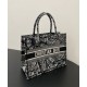 Replicas Christian Dior Bolso mediano Dior Book Tote bordado con motivo Plan de Paris Negro Baratos