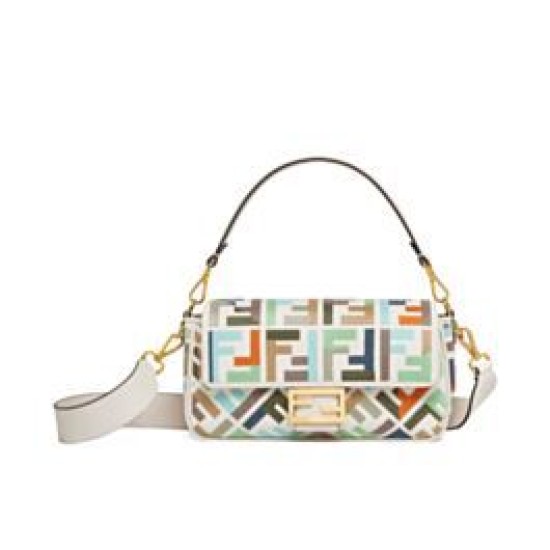 Replicas Bolso Fendi Baguette 8BR600 Crema Baratos