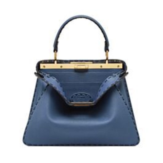 Replicas Bolso Fendi Peekaboo ISeeU mediano 8BN321 azul Baratos