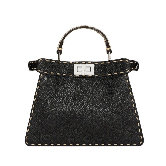 Replicas Fendi Peekaboo ISeeU Pequeño 8BN327 Bolso Negro Baratos