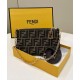 Replicas Fendi Baguette Pouch 8BS073 Bolso Café Baratos