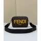 Replicas Bolso de tela Fendi Camera Case FF 7M0286 Marrón Baratos