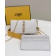 Replicas Fendi Cartera Fendigraphy con cadena 8BS076 Crema Baratos