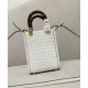 Replicas Bolso shopper Fendi Mini Sunshine 8BS051 Crema Baratos