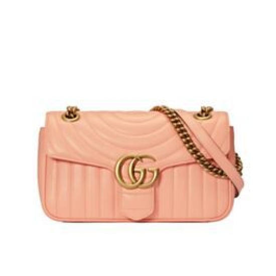 Replicas Gucci GG Marmont Matelasse Bolso de Hombro 443497 Rosa Baratos