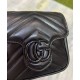 Replicas Gucci GG Marmont Cinturón Bolsa 739599 Negro Baratos