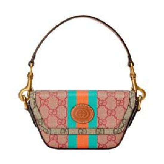 Replicas Minibolso Gucci con asa superior GG y tribanda 723762 rojo Baratos