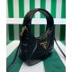 Replicas Minibolso Prada de piel de napa con pespuntes 1BA384 Negro Baratos