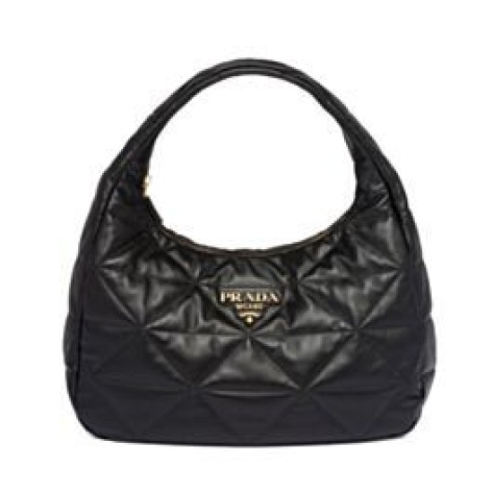 Replicas Prada Bolso grande de piel de napa pespunteada 1BC183 Negro Baratos