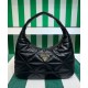 Replicas Prada Bolso grande de piel de napa pespunteada 1BC183 Negro Baratos