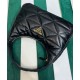 Replicas Prada Bolso grande de piel de napa pespunteada 1BC183 Negro Baratos