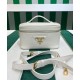 Replicas Minibolso de piel Prada 1BH202 Blanco Baratos