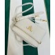 Replicas Minibolso de piel Prada 1BH202 Blanco Baratos