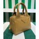 Replicas Prada Logo Pebble Leather Tote Bag 1BB0881 Albaricoque Baratos